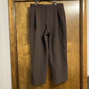 NWOT Zara Women's Size 34 Pleated Wide Leg Brown Pants Button Zipper Business